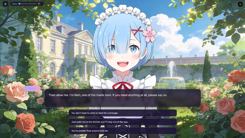 Mansion romance visual novel with a maid heroine, created on SEELE