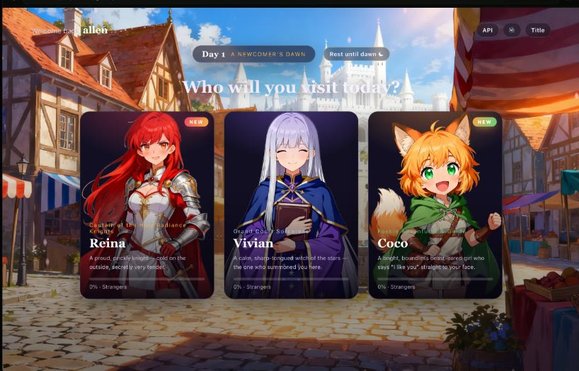 Fantasy isekai Gal game created on SEELE — a knight, a star witch, and a beast-eared heroine