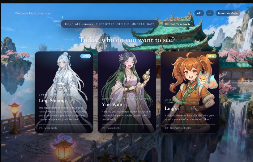 Xianxia cultivation Gal game created on SEELE — sword genius, alchemist senior sister, and beast-taming heroine