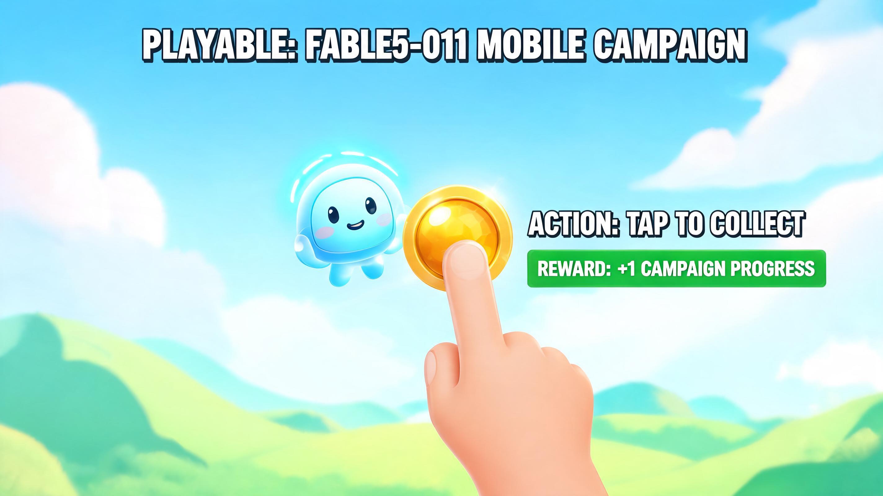Fable5 Alternative hero plan fable5-011: tap-to-collect launch loop for agency pitch teams with visible first action and browser-playable outcome.