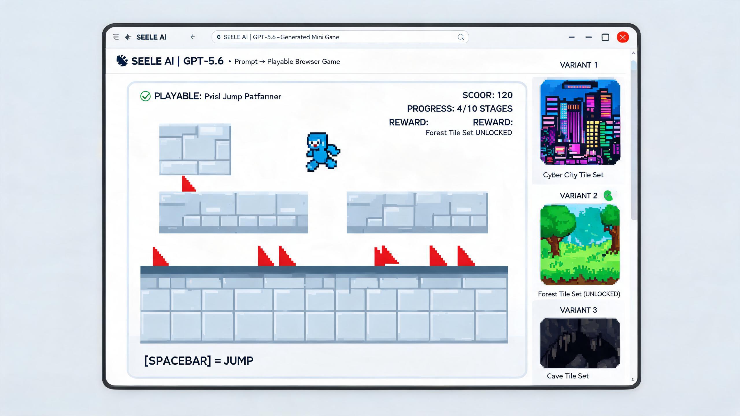 Generated playable preview for gpt56-prompt-to-playable-mini-game-creative-agencies: prompt brief becoming a playable tap-to-collect mini game with score and progress UI.