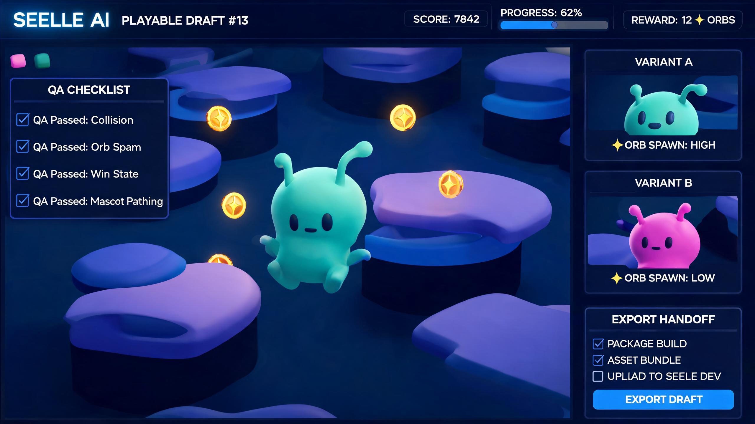 Generated playable preview for gpt56-roblox-style-game-idea-mobile-game-studios: Roblox-style browser mini game concept with collectibles, safe objectives, and handoff cards.
