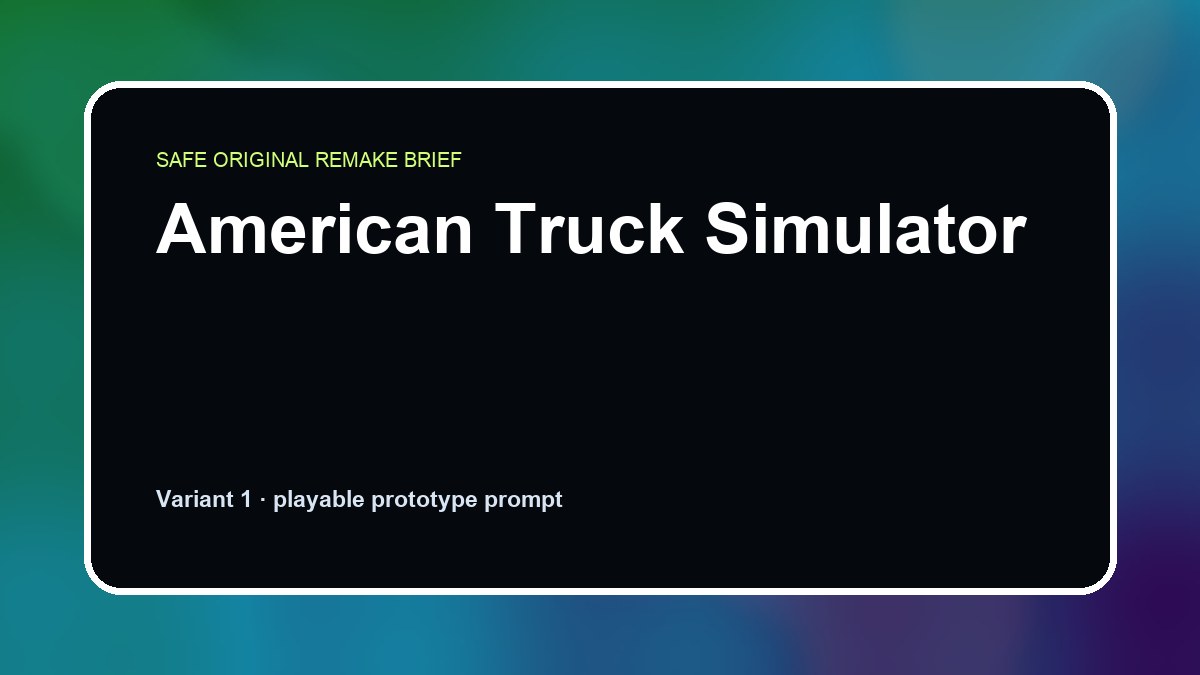 American Truck Simulator original game remake reference artwork 1