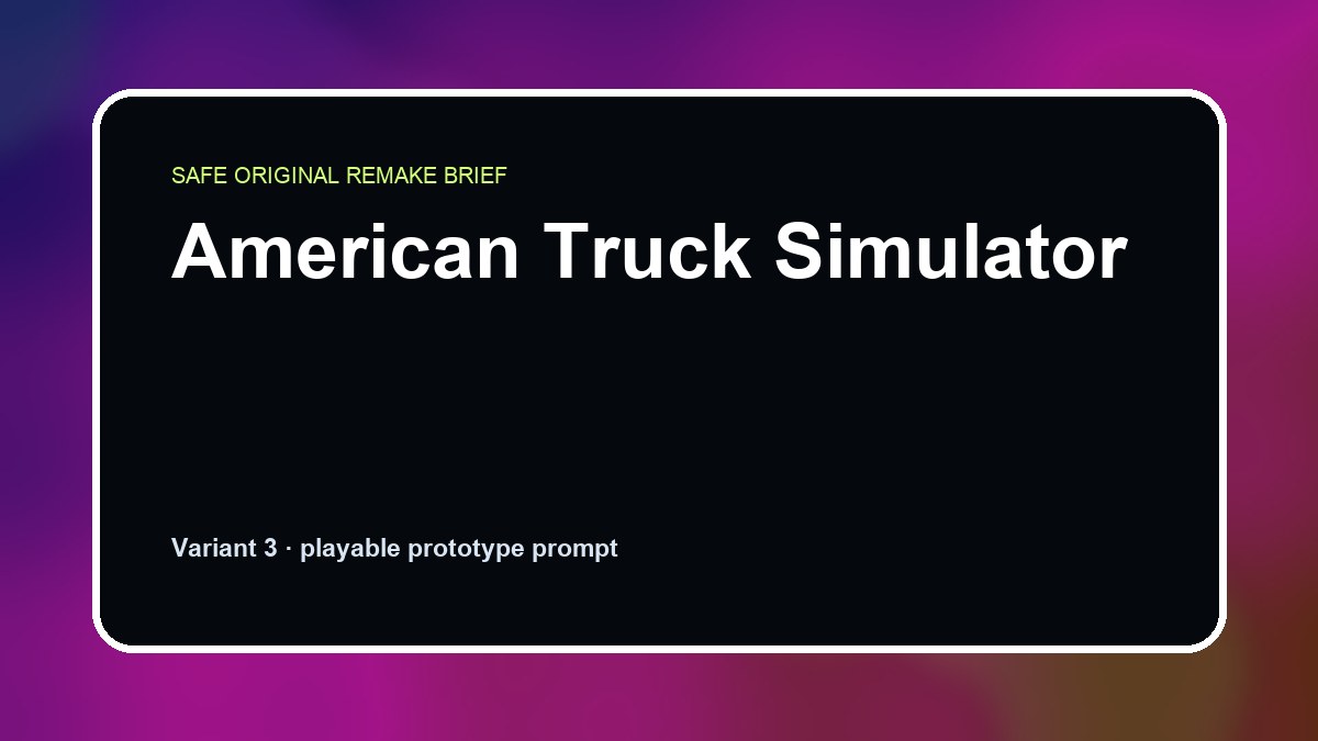 American Truck Simulator original game remake reference artwork 3
