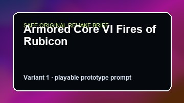 Armored Core VI Fires of Rubicon Judgment Custom Game Builder preview
