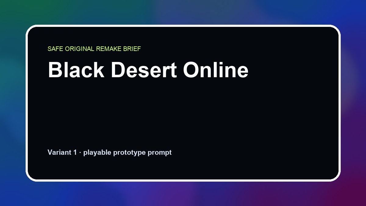 Black Desert Online original game remake reference artwork 1