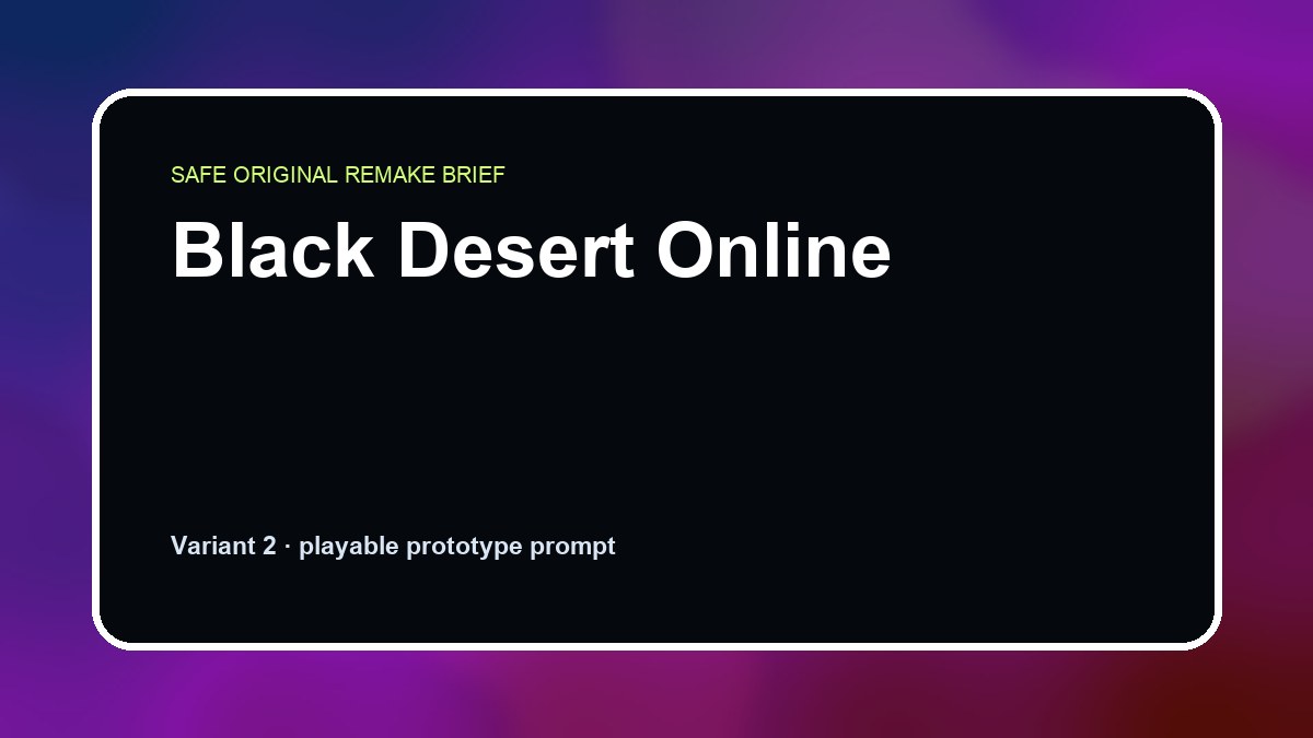 Black Desert Online original game remake reference artwork 2
