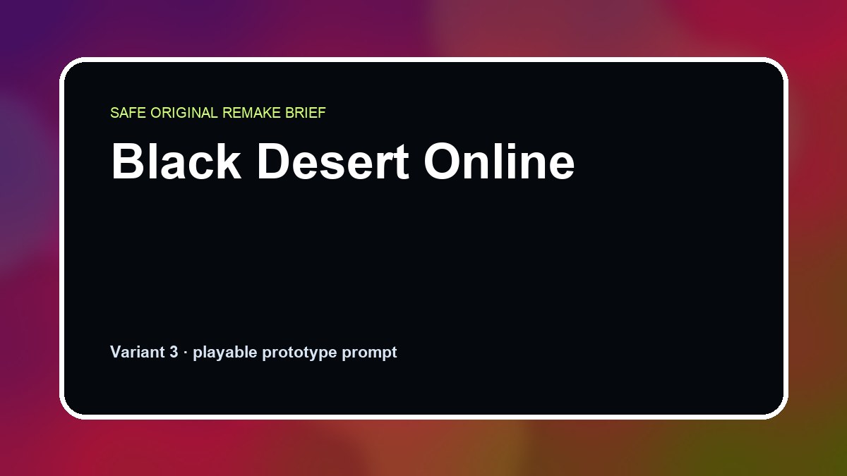 Black Desert Online original game remake reference artwork 3