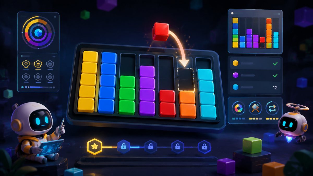 Block Out Color Sort Puzzle original game remake reference artwork 3