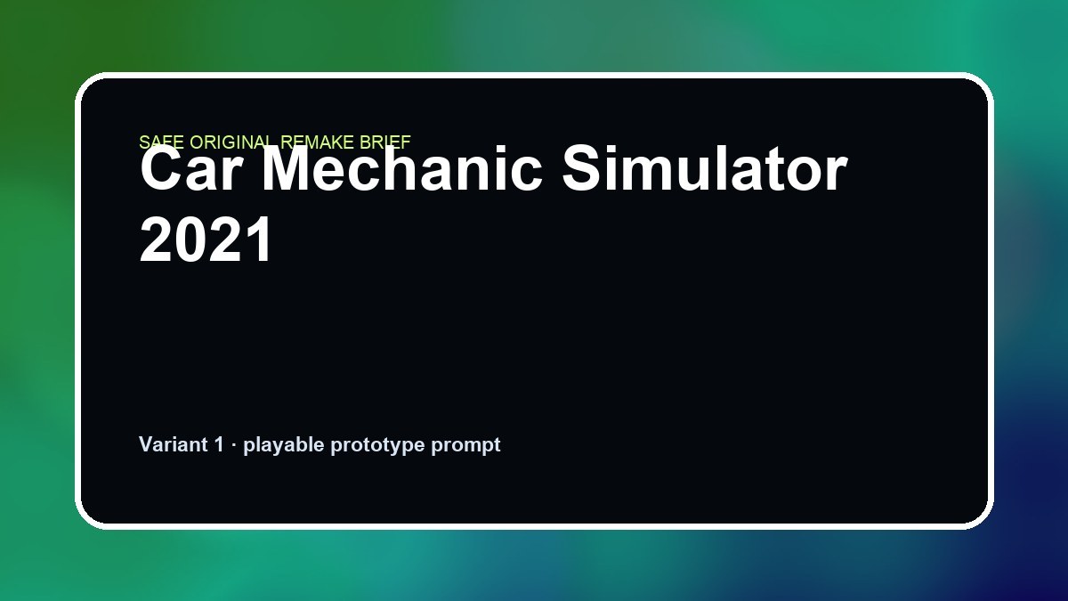 Car Mechanic Simulator 2021 original game remake reference artwork 1