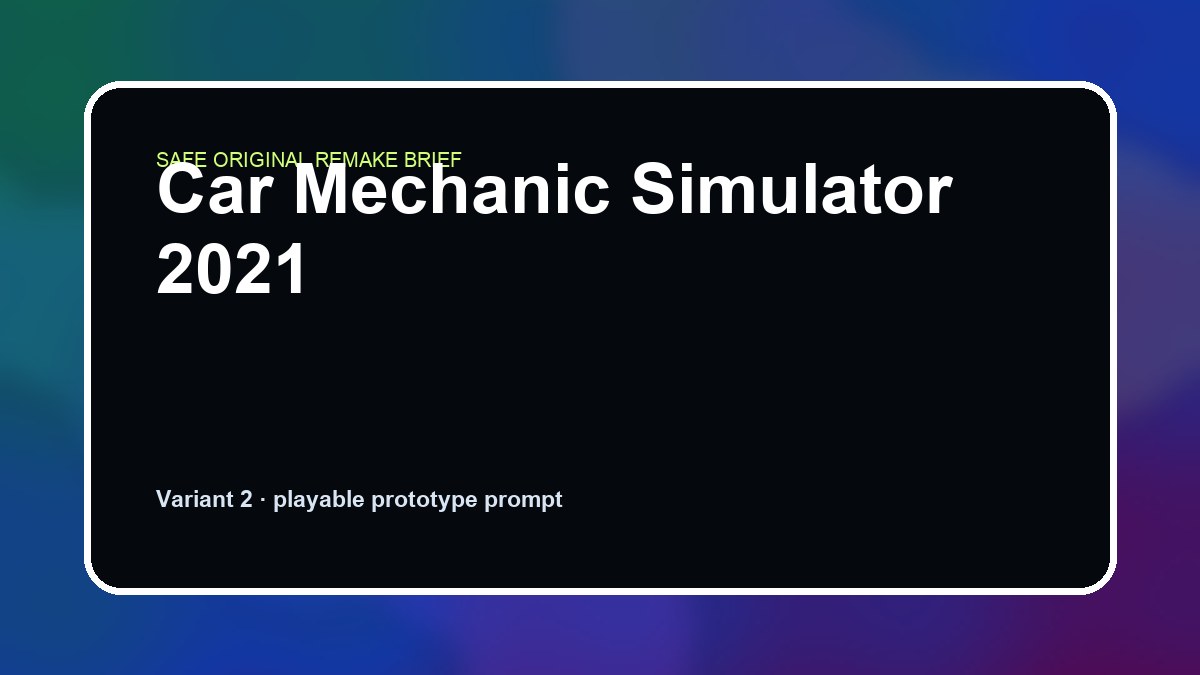 Car Mechanic Simulator 2021 original game remake reference artwork 2