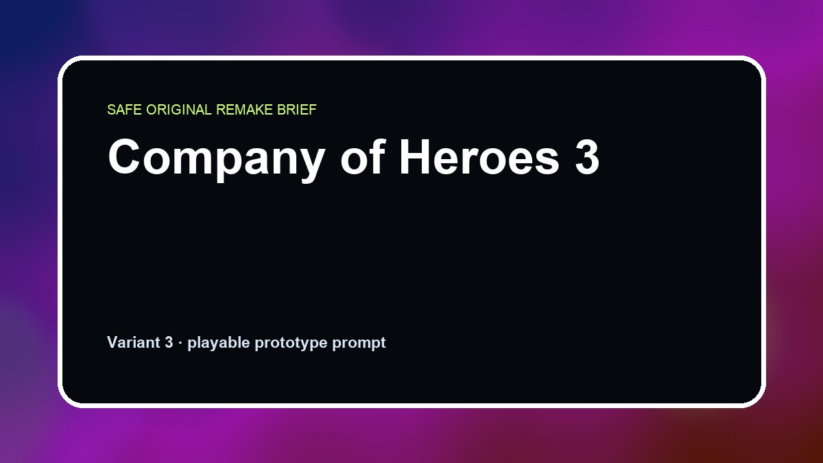 Company of Heroes 3 original company of heroes 3 custom game reference artwork 3
