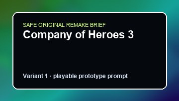 Company of Heroes 3 Sable Custom Game Builder preview