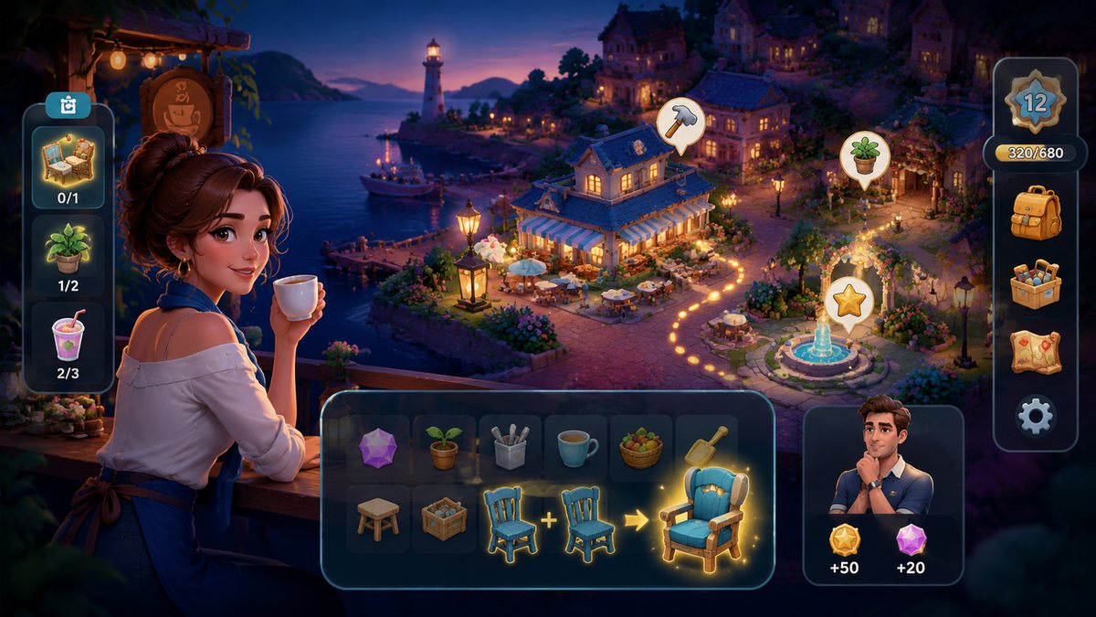 Gossip Harbor Merge Story original game remake reference artwork 3