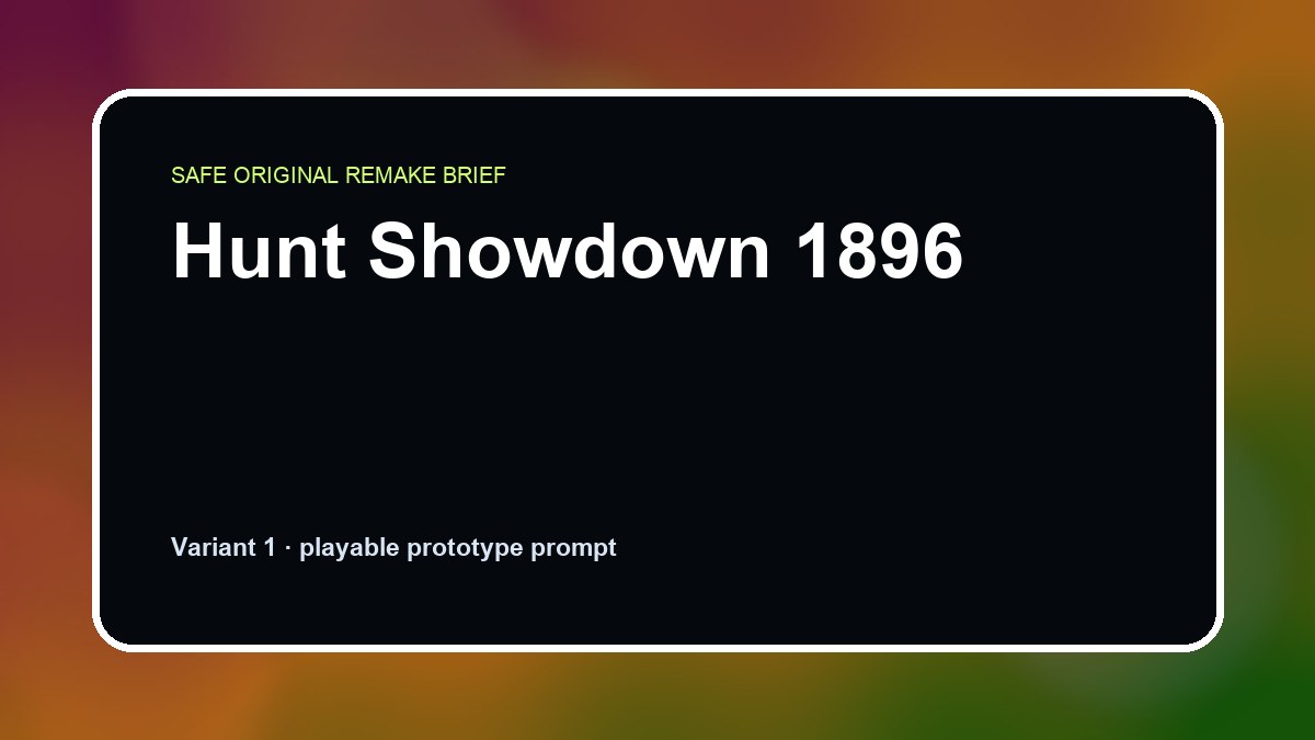 Hunt Showdown 1896 original game remake reference artwork 1