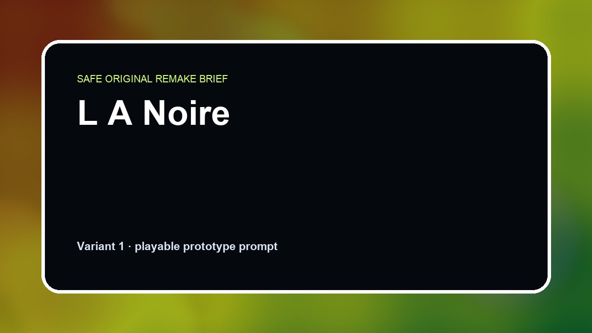 L A Noire original l a noire custom game reference artwork 1