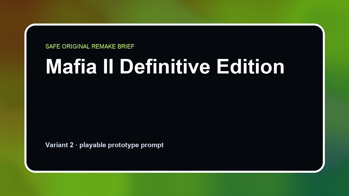 Mafia II Definitive Edition original game remake reference artwork 2
