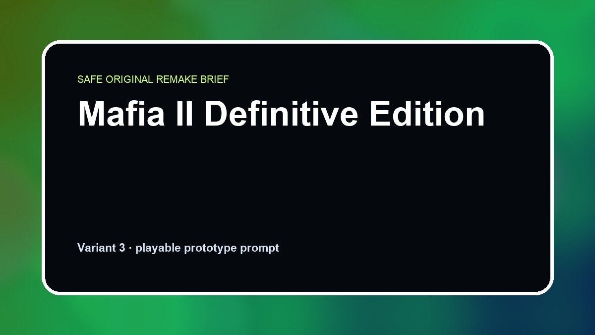 Mafia II Definitive Edition original game remake reference artwork 3