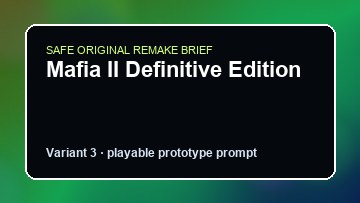 Mafia II Definitive Edition original game remake reference artwork 3
