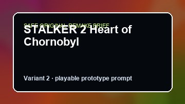 STALKER 2 Heart of Chornobyl original stalker 2 heart of chornobyl custom game reference artwork 2