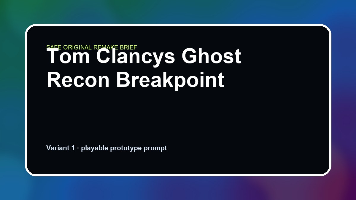 Tom Clancys Ghost Recon Breakpoint original tom clancys ghost recon breakpoint custom game reference artwork 1