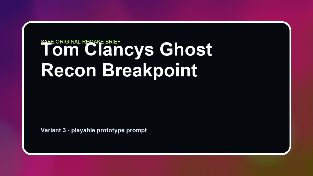 Tom Clancys Ghost Recon Breakpoint original tom clancys ghost recon breakpoint custom game reference artwork 3