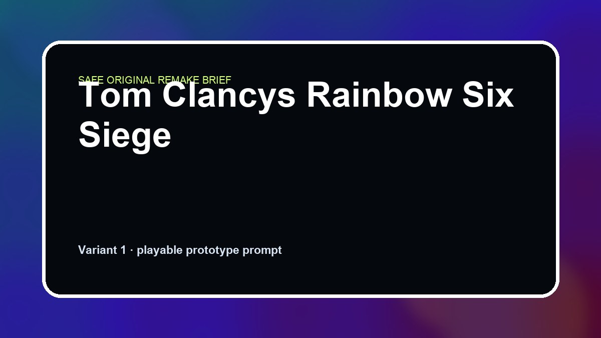 Tom Clancys Rainbow Six Siege original tom clancys rainbow six siege custom game reference artwork 1