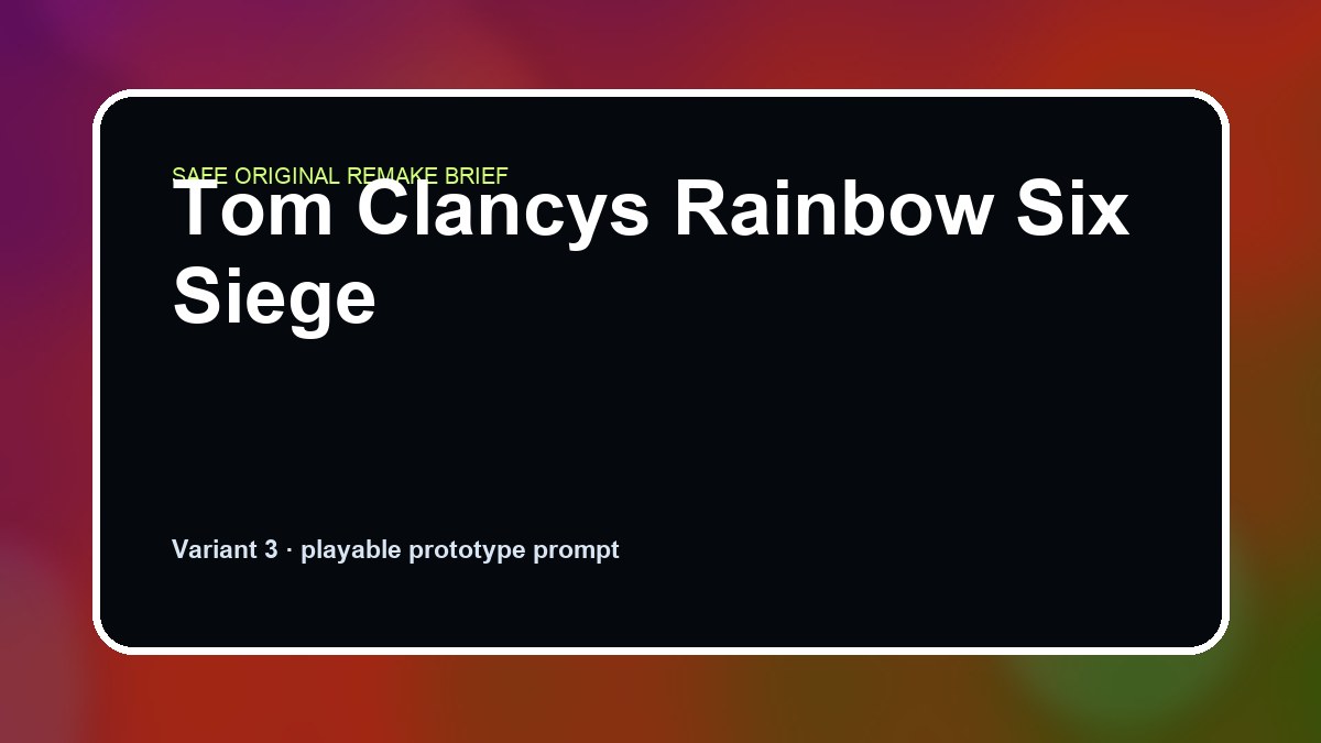 Tom Clancys Rainbow Six Siege original tom clancys rainbow six siege custom game reference artwork 3
