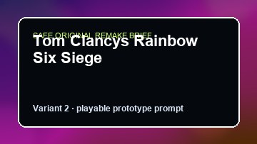 Tom Clancys Rainbow Six Siege original tom clancys rainbow six siege custom game reference artwork 2
