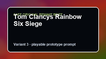 Tom Clancys Rainbow Six Siege original tom clancys rainbow six siege custom game reference artwork 3