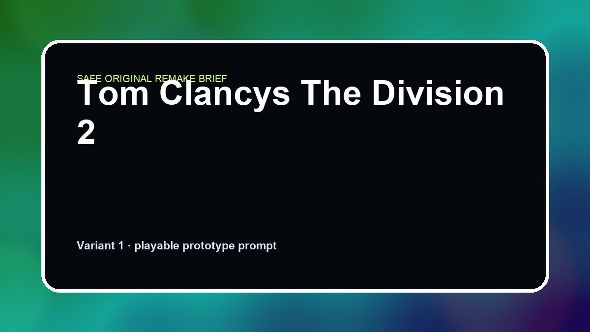Tom Clancys The Division 2 original tom clancys the division 2 custom game reference artwork 1