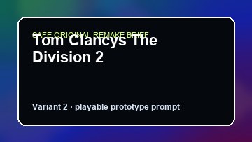 Tom Clancys The Division 2 original tom clancys the division 2 custom game reference artwork 2