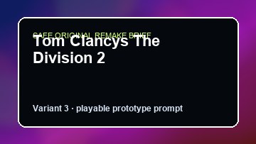 Tom Clancys The Division 2 original tom clancys the division 2 custom game reference artwork 3