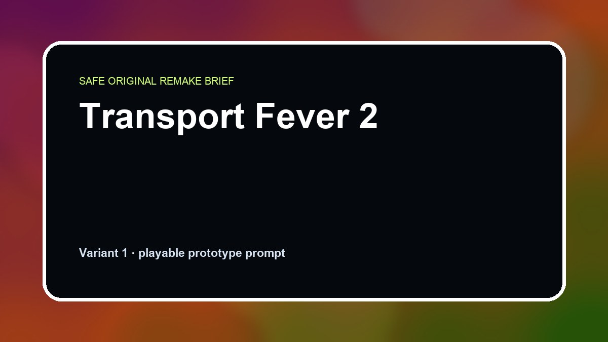 Transport Fever 2 original transport fever 2 custom game reference artwork 1