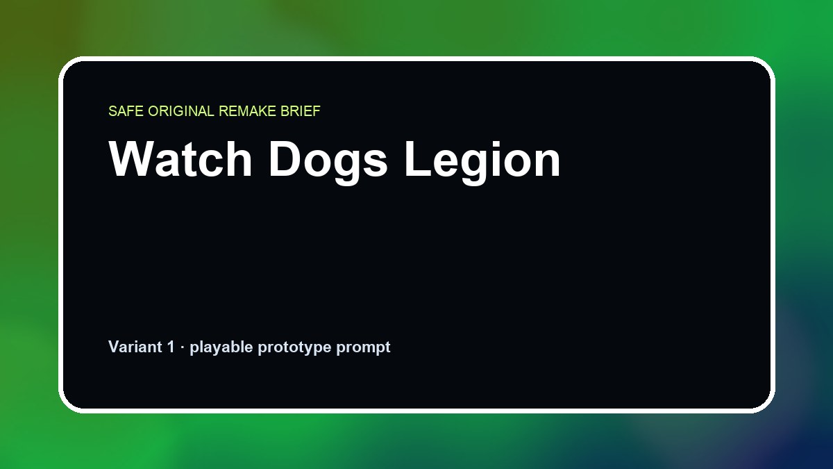 Watch Dogs Legion original watch dogs legion custom game reference artwork 1