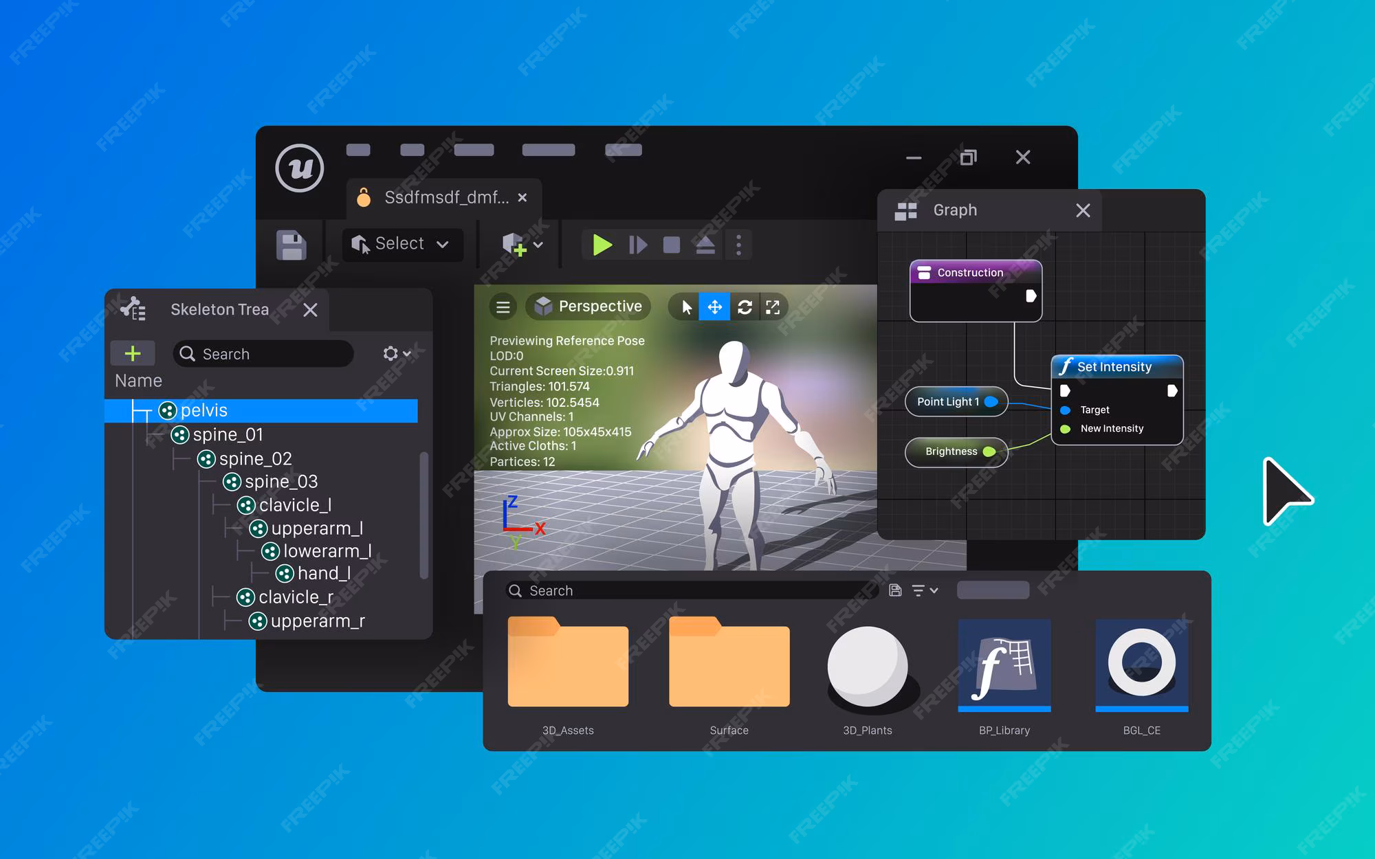3D game creation interface