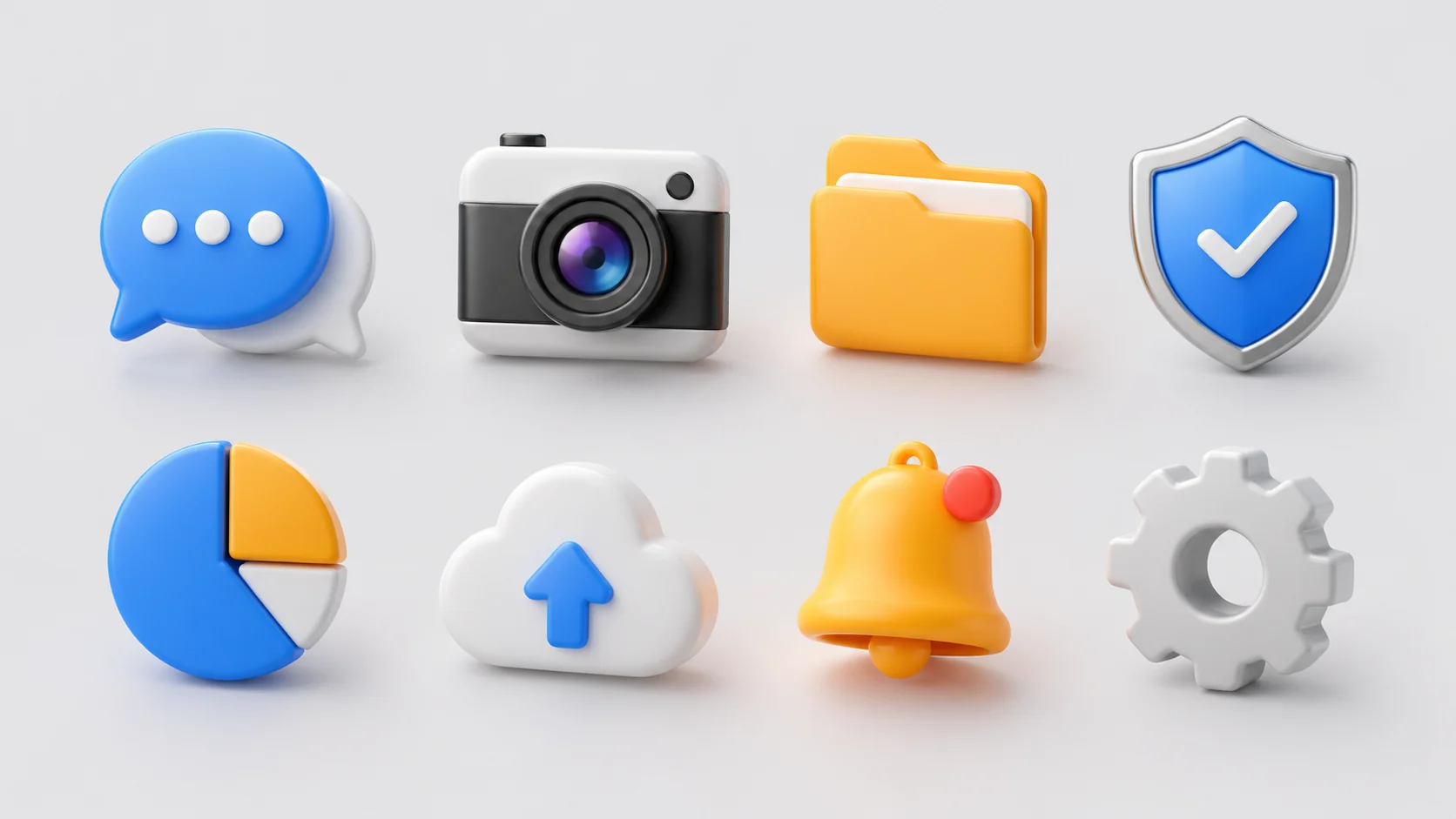 Clean modern 3d app icon assets image
