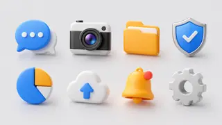 Clean modern 3d app icon assets image