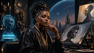 Best AI Afrofuturism Portrait Art Generator: Create Stunning Afrofuturism Portrait Art in Seconds example 1