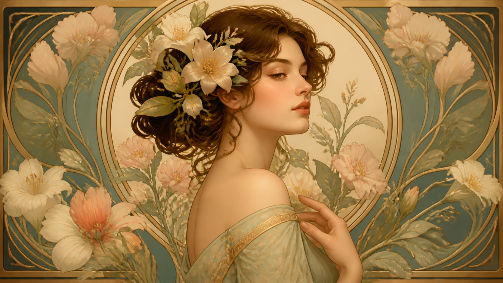 Best AI Art Nouveau Floral Portraits Generator: Create Stunning Art Nouveau Floral Portraits in Seconds example 1