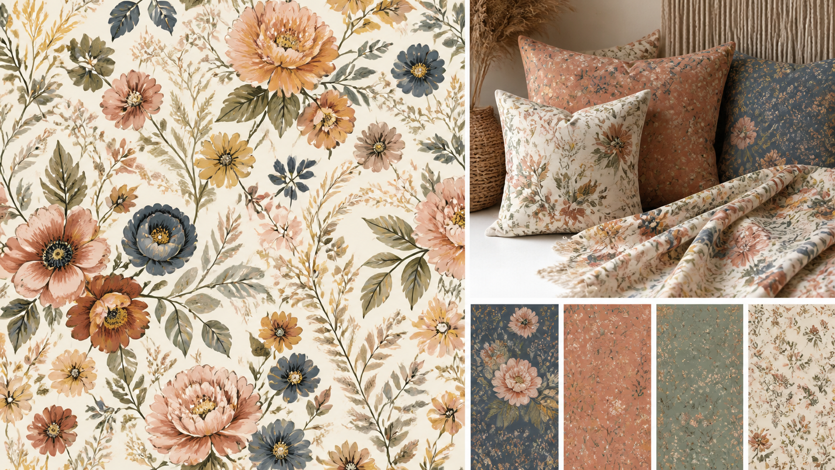 Best AI Boho Floral Fabric Patterns Generator: Create Stunning Boho Floral Fabric Patterns in Seconds visual example 1