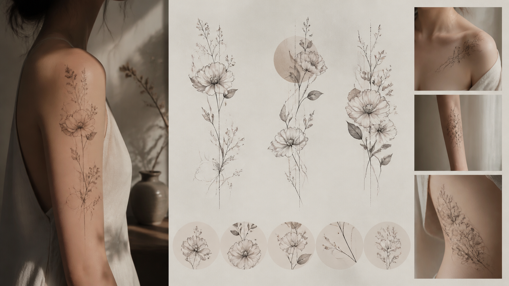 Best AI Fine Line Floral Tattoo Designs Generator: Create Stunning Fine Line Floral Tattoo Designs in Seconds example 3