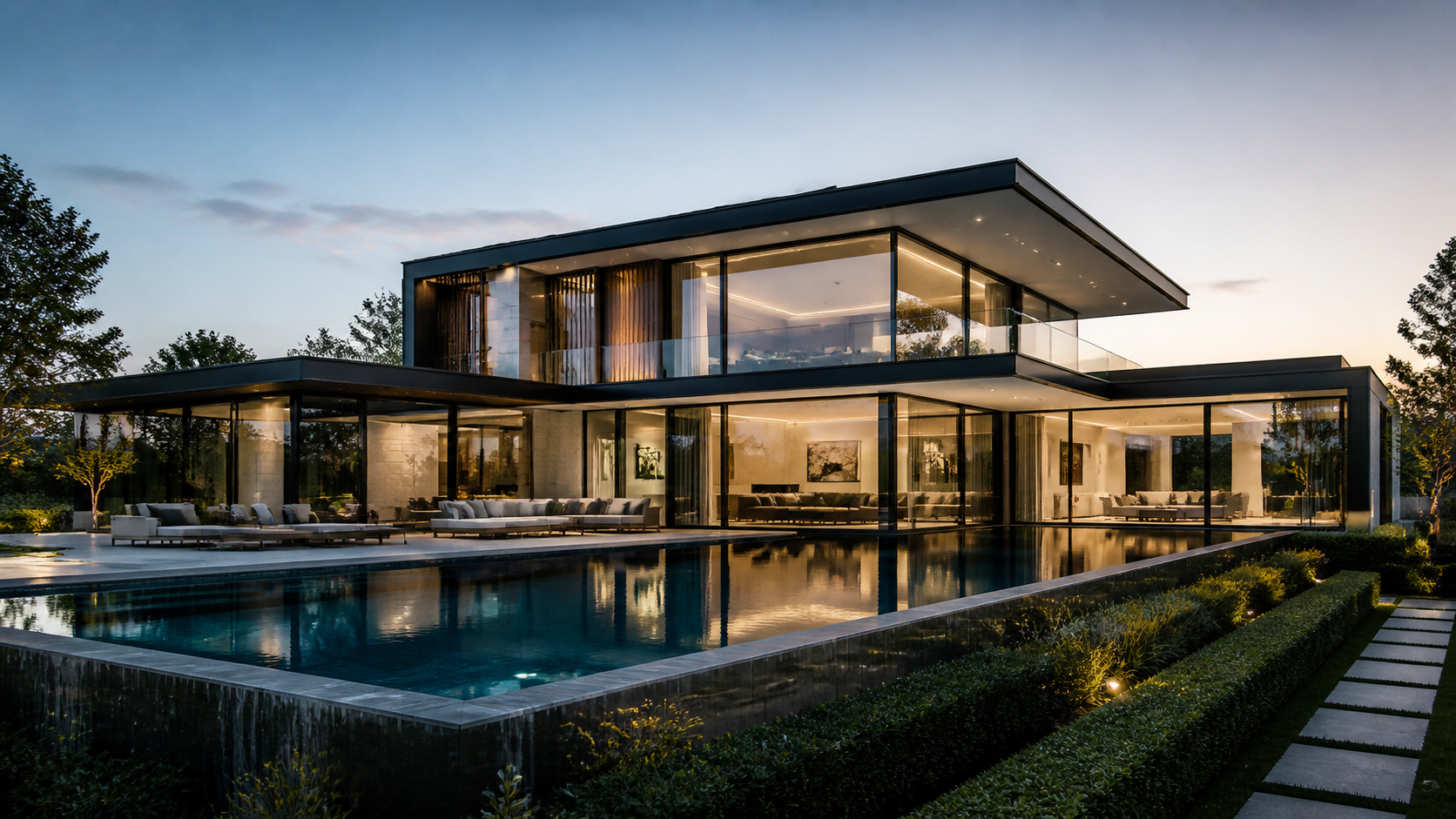 Best AI Glass Wall Modern Mansions Generator: Create Stunning Glass Wall Modern Mansions in Seconds example 2