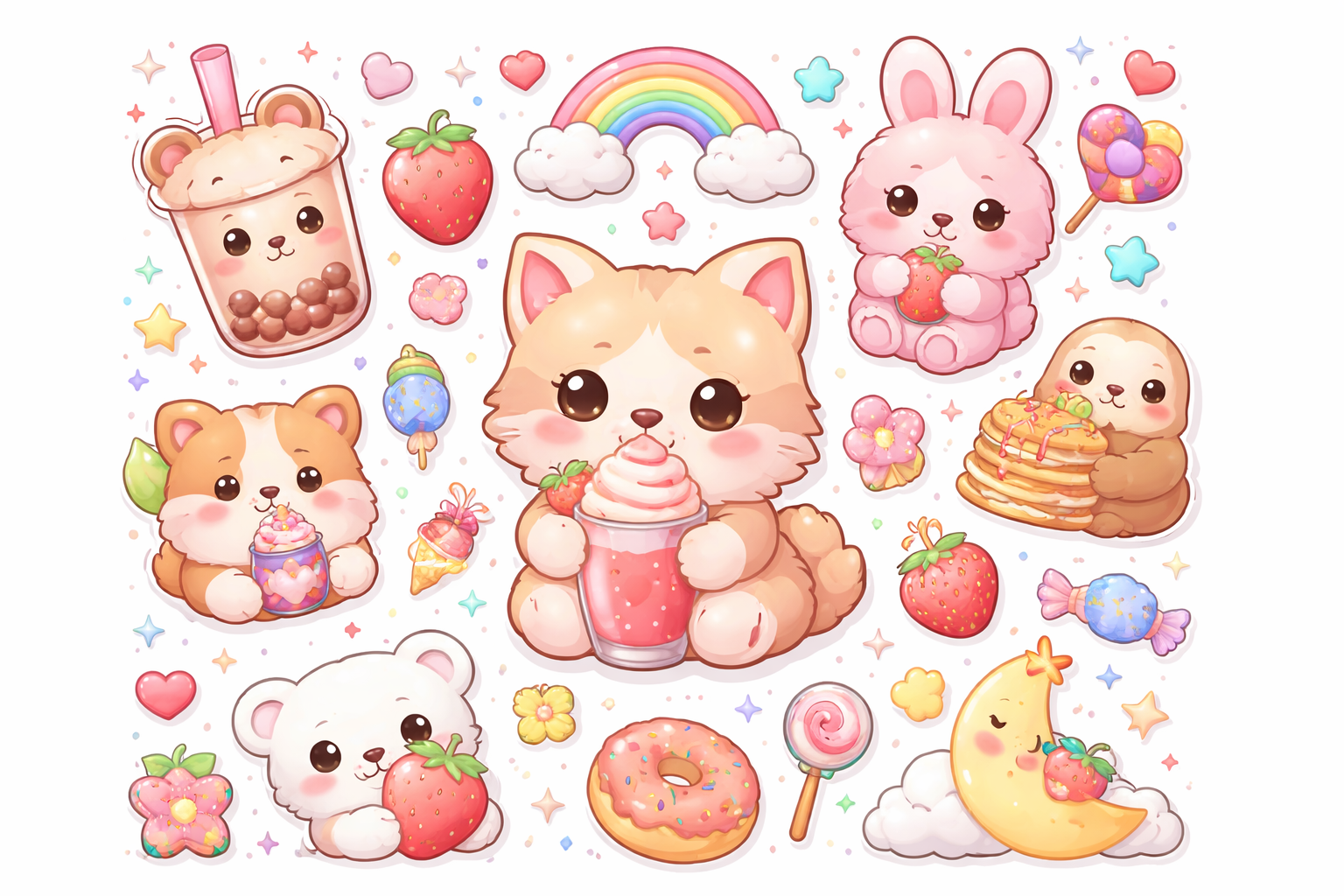 Best AI Kawaii Sticker Sheet Designs Generator: Create Stunning Kawaii Sticker Sheet Designs in Seconds example 2