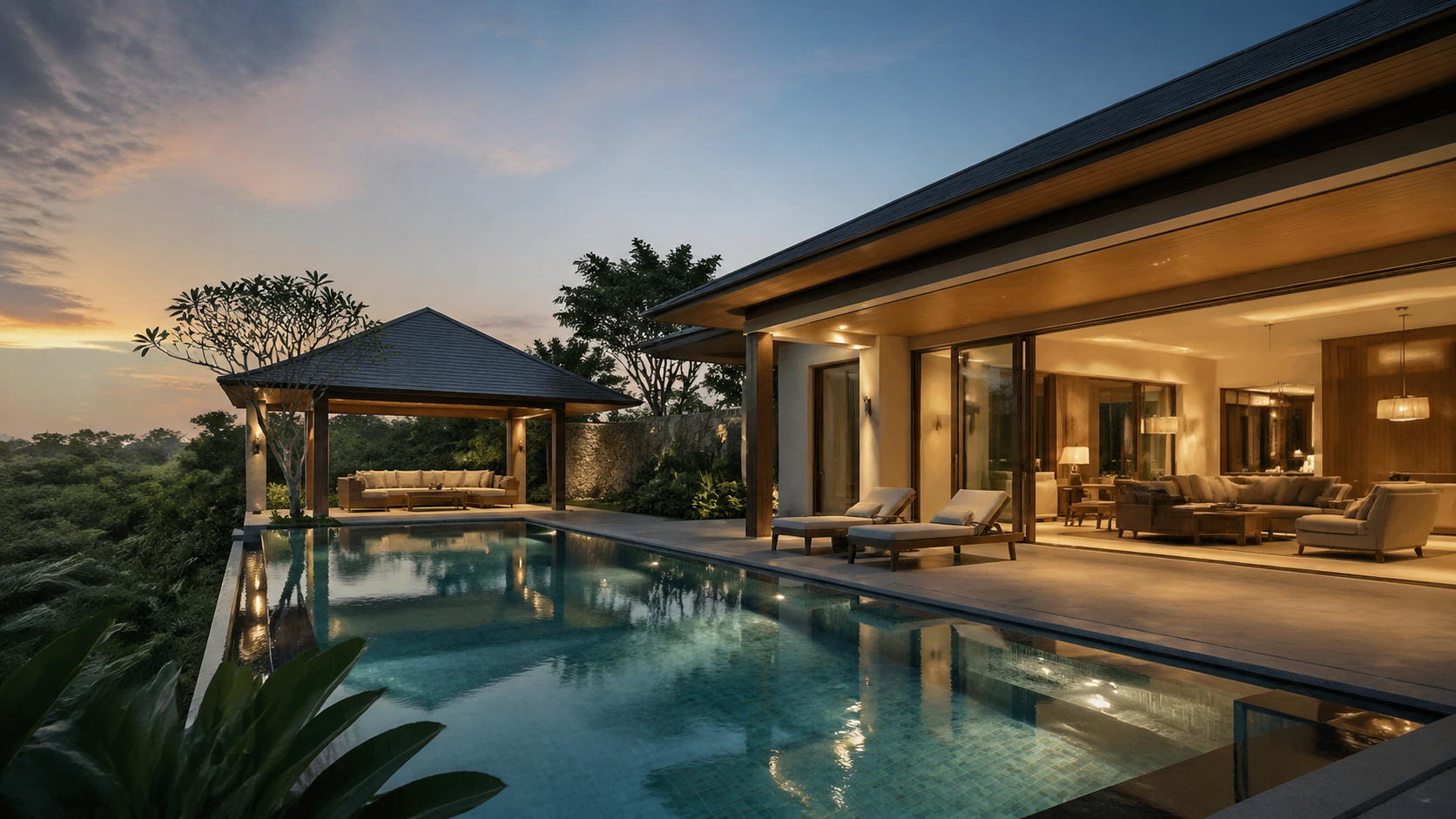 Best AI Luxury Pool Villa Exteriors Generator: Create Stunning Luxury Pool Villa Exteriors in Seconds example 3