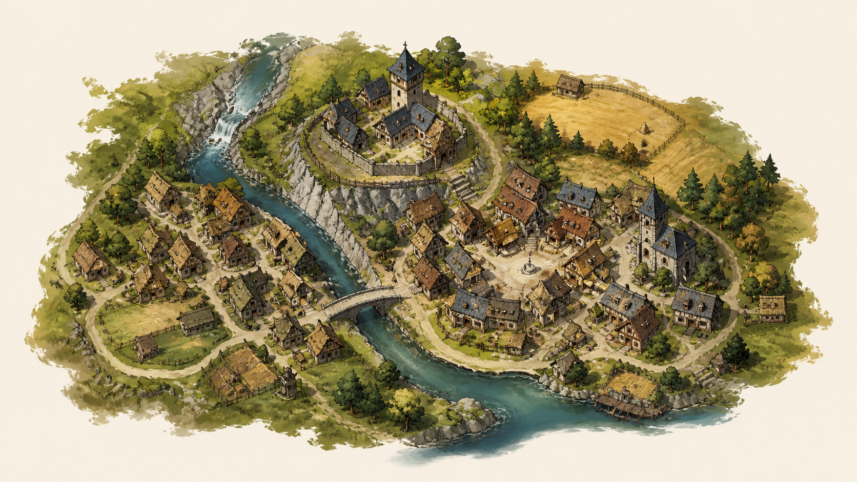 Best AI Medieval Village Map Art Generator: Create Stunning Medieval Village Map Art in Seconds example 2