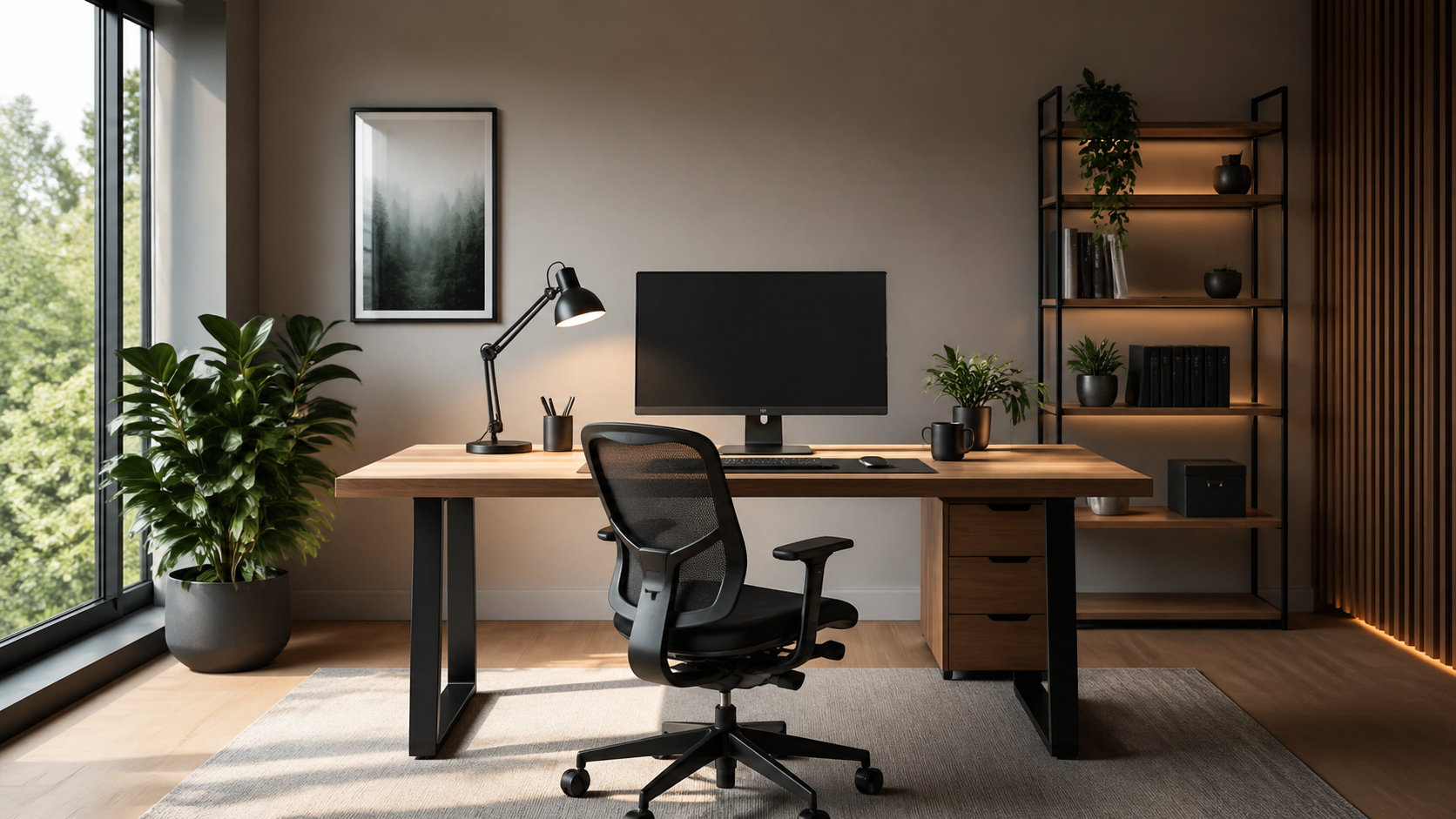Best AI Minimalist Home Office Setups Generator: Create Stunning Minimalist Home Office Setups in Seconds example 1