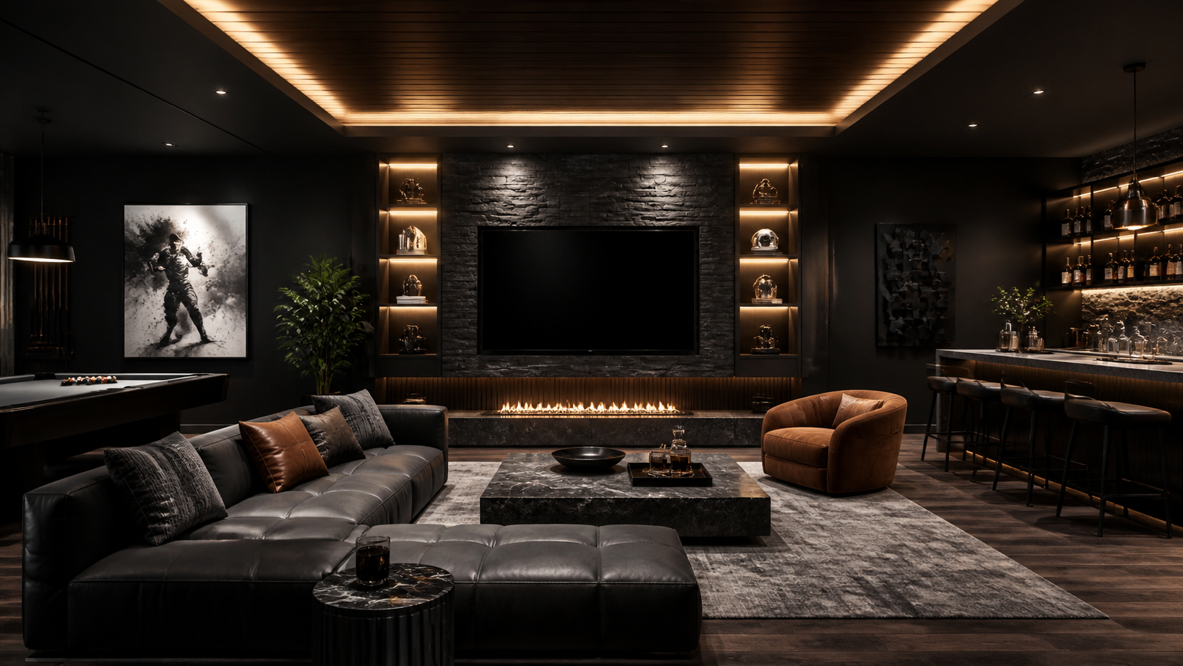 Best AI Modern Man Cave Designs Generator: Create Stunning Modern Man Cave Designs in Seconds example 2