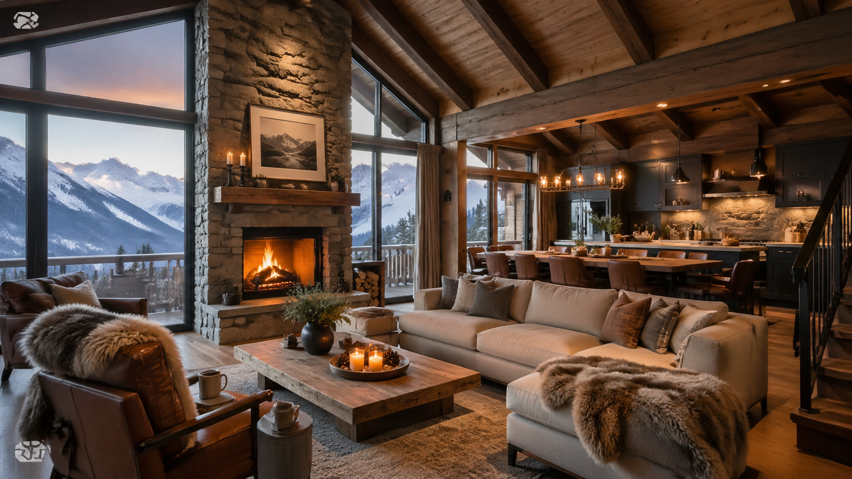 Best AI Mountain Chalet Interior Design Generator: Create Stunning Mountain Chalet Interior Design in Seconds example 1