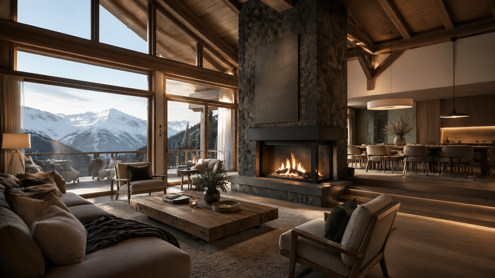 Best AI Mountain Chalet Interior Design Generator: Create Stunning Mountain Chalet Interior Design in Seconds example 3